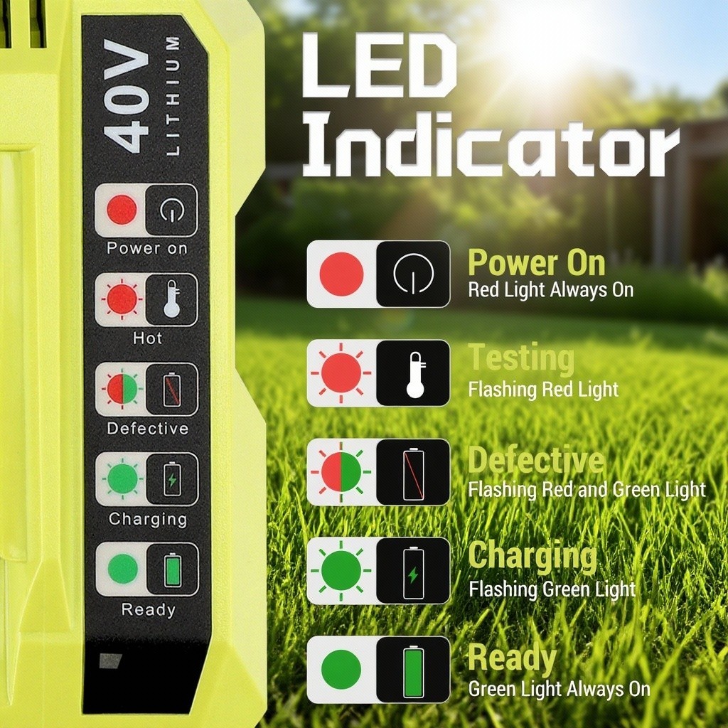 Replacement Charger For Ryobi 40V Battery Charger OP403 OP403A OP406A OP401S