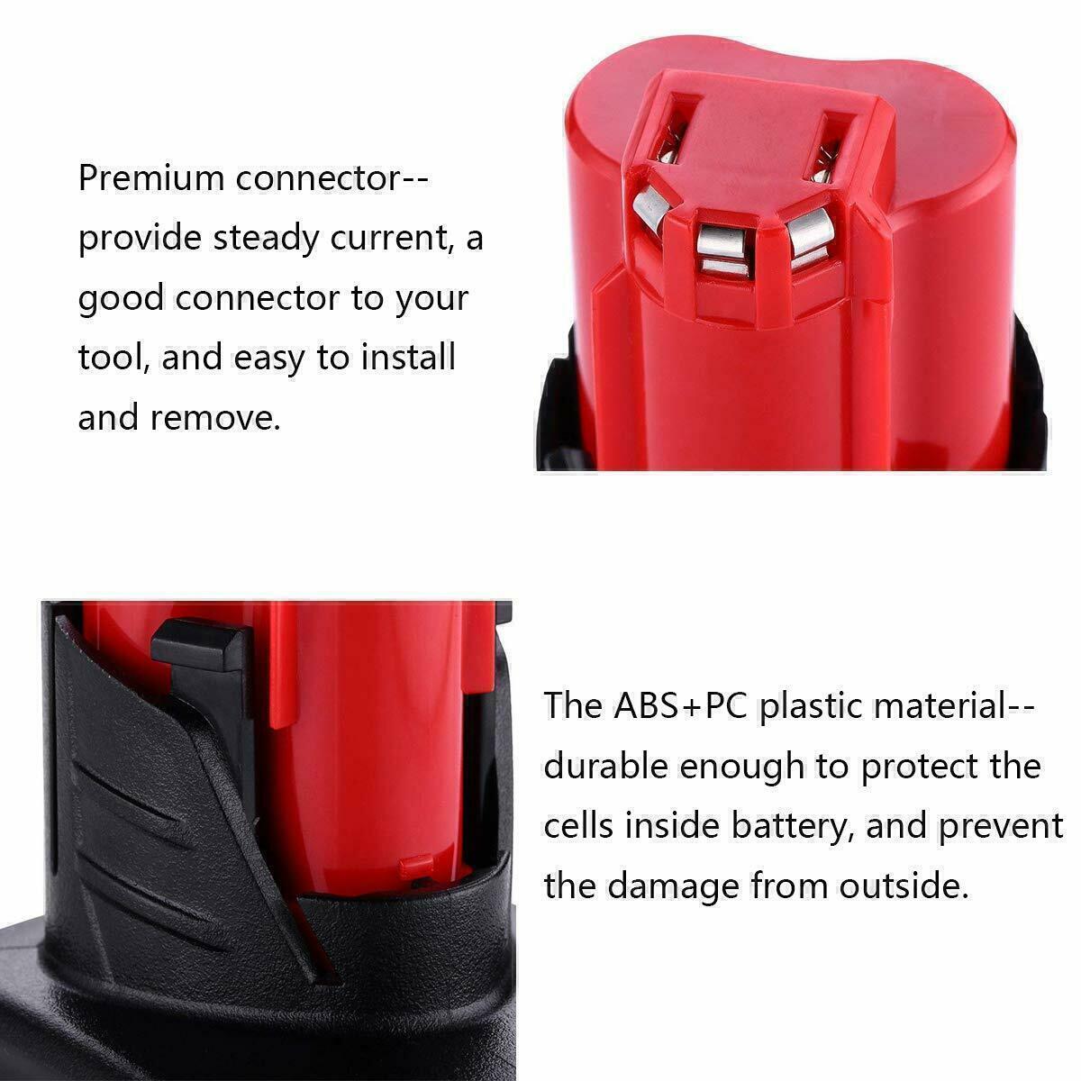 1-2x 3.5Ah For Milwaukee 12Volt Battery For M12 Lithium 12V 48-11-2420 Capacity