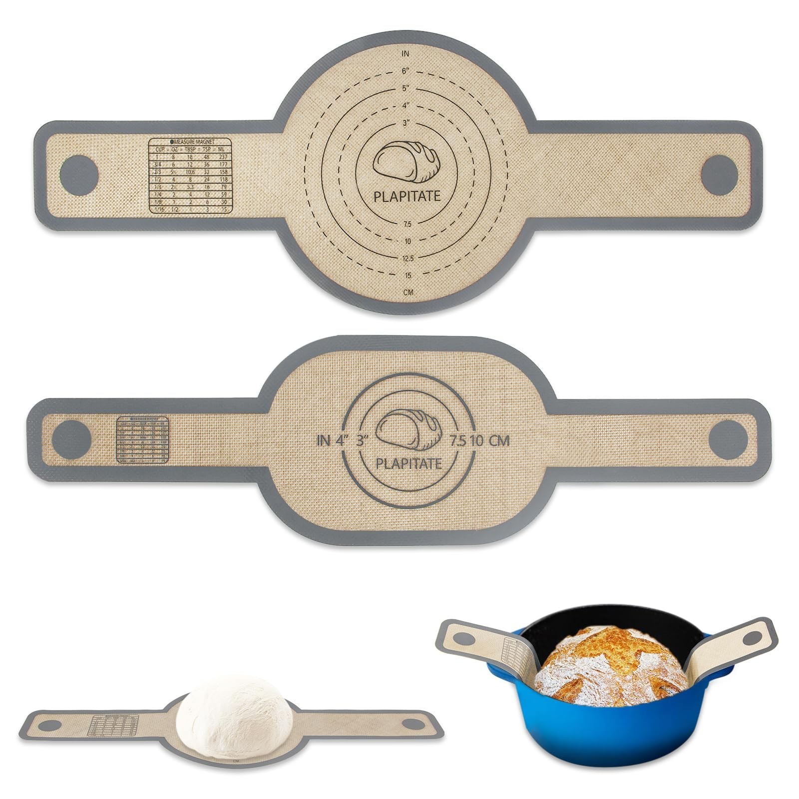 Silicone Bread Sling Dutch Oven Liner, Non-Stick & Easy Clean Reusable Oval a…