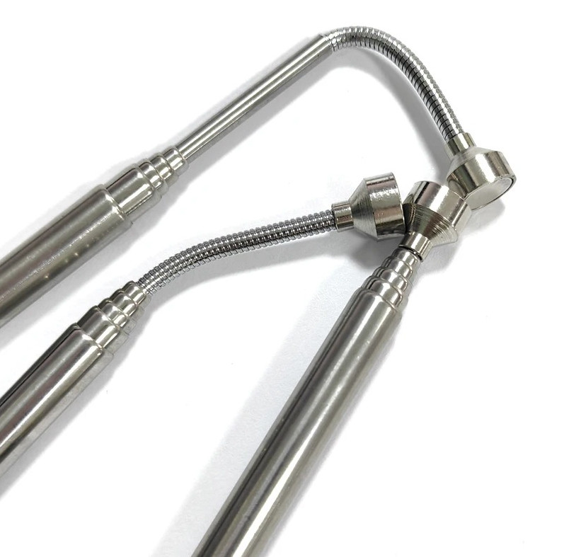 1pc Silver Magnetic Pickup Tool Retractable Rotatable Pen Clip Magnet Rod – NEW