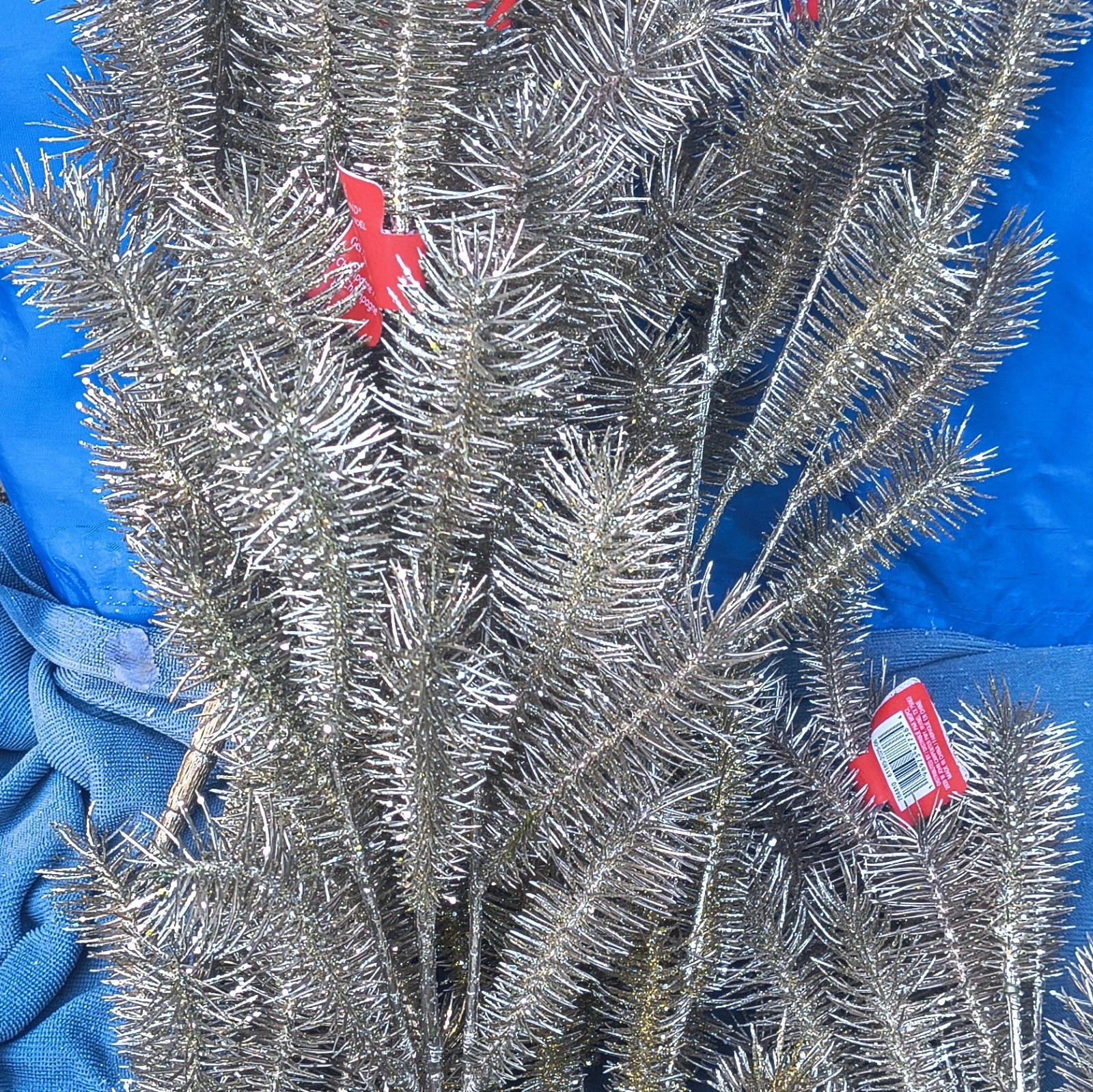 Artificial Silver Pine Branch Picks Door Decoration, 18 in, Pack Less Than 10