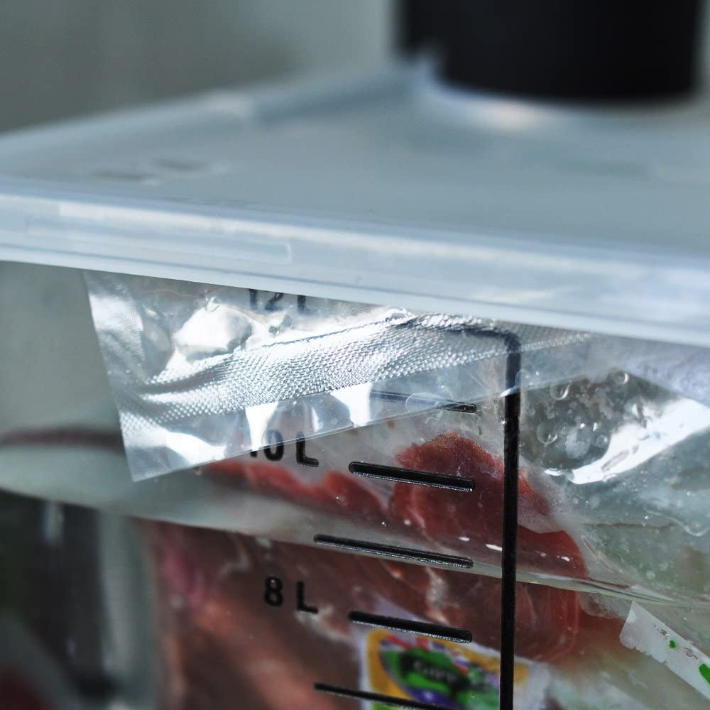 Sous Vide Container 12 Quart Collapsible Hinged Lid For Cooker Transparent