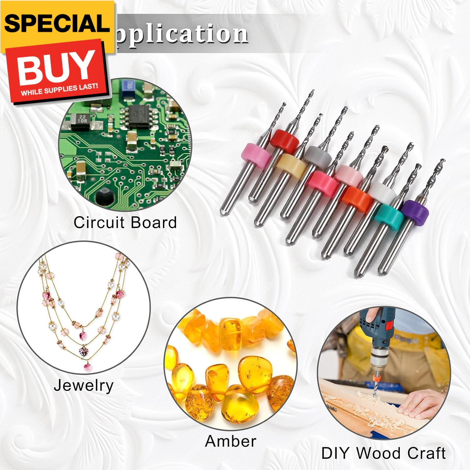 40PCS PCB Drill Bits Set 0.1mm-3.0mm, Micro Spiral Flute Carbide Print Circuit B
