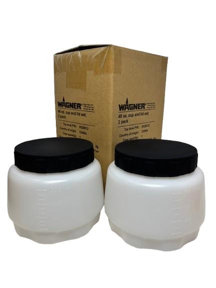 Wagner 2-Pack 48 Oz Paint Cup and Lid Set 0520012 For the Flexio 2200 Sprayer