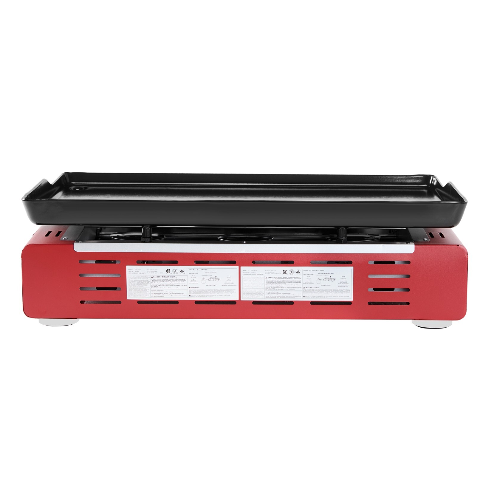 Royal Gourmet 3-Burner Portable Griddle Outdoor BBQ Tabletop Propane Gas Grill