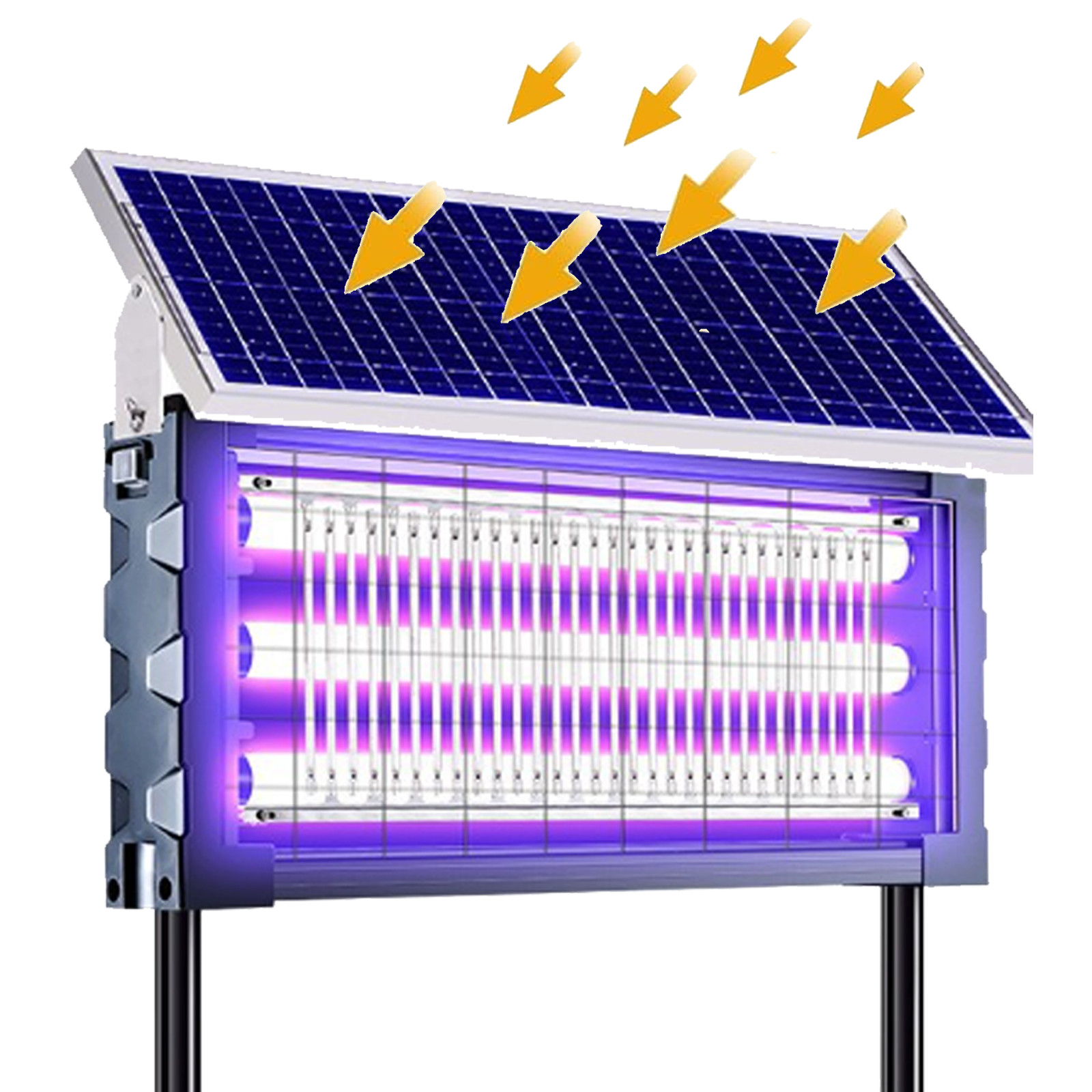Solar Bug Zapper Outdoor Mosquito Zapper 4500V Waterproof Rechargeable Fly Trap