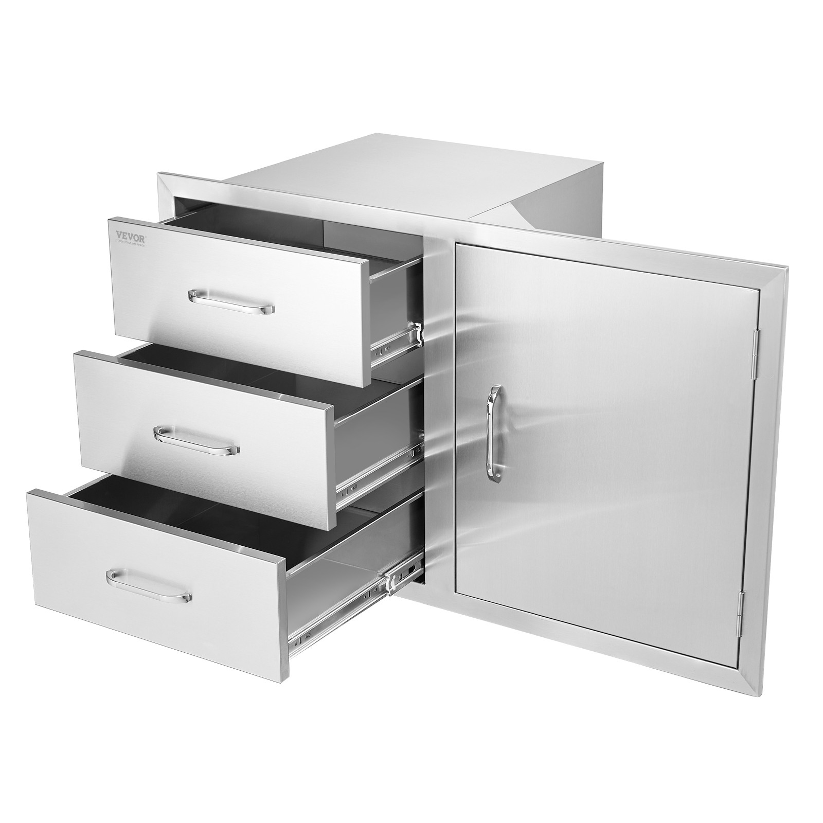 VEVOR 39-inch 304 Stainless Grill Access Door & Triple Drawer Combo for BBQ