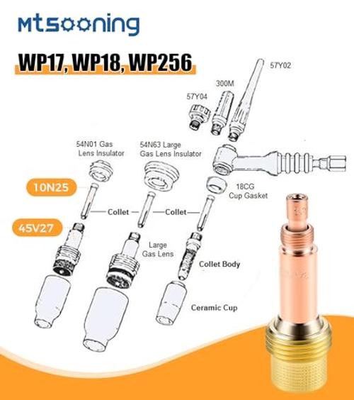 1/8″(3.2mm) TIG Welding Consumables Kit for WP-17/18/26 Series Torches | 5PCS