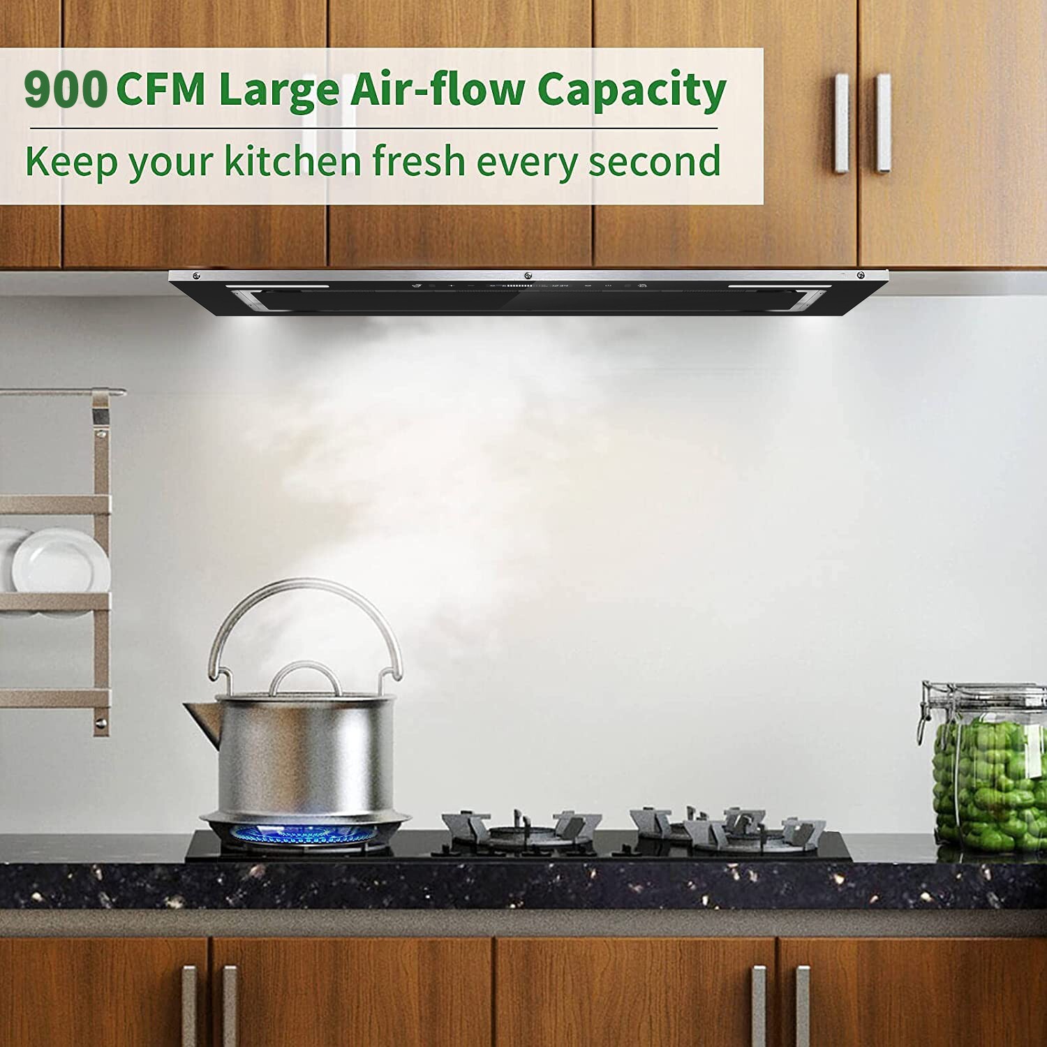 30in Built-In/Insert Range Hood 900CFM Kitchen Stove Vent 9-Speed Touch Control