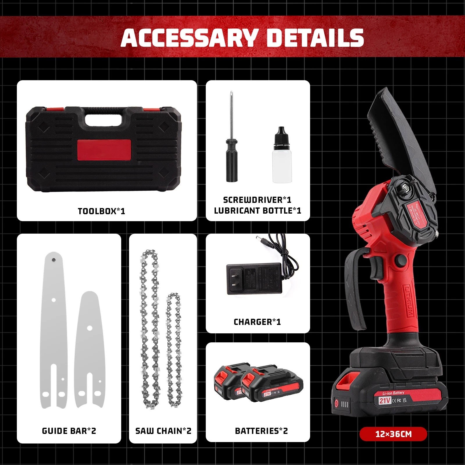 Mini Chain Saw, Portable Cordless Electric Lightweight Chainsaw with Battery