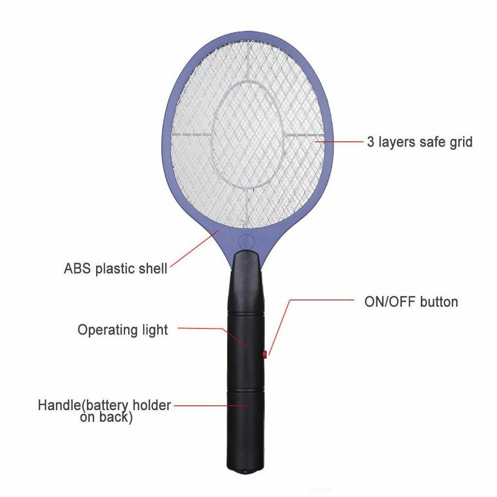 Bug Zapper Racket Electric Mosquito Swatter Killer Insects Bat Handheld USA
