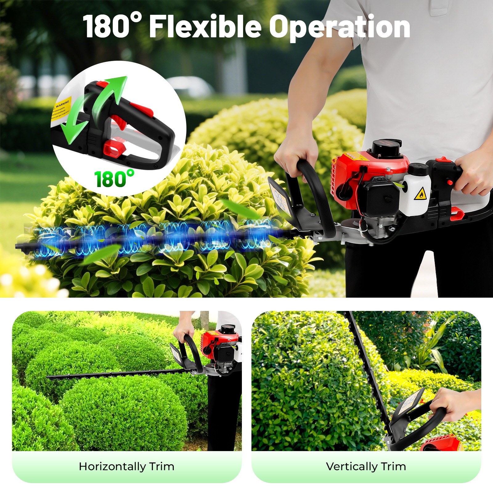 2-Stroke Single Edge Hedge Trimmer 22.5cc Hedge Trimmer Garden Bush Trimmer Tool