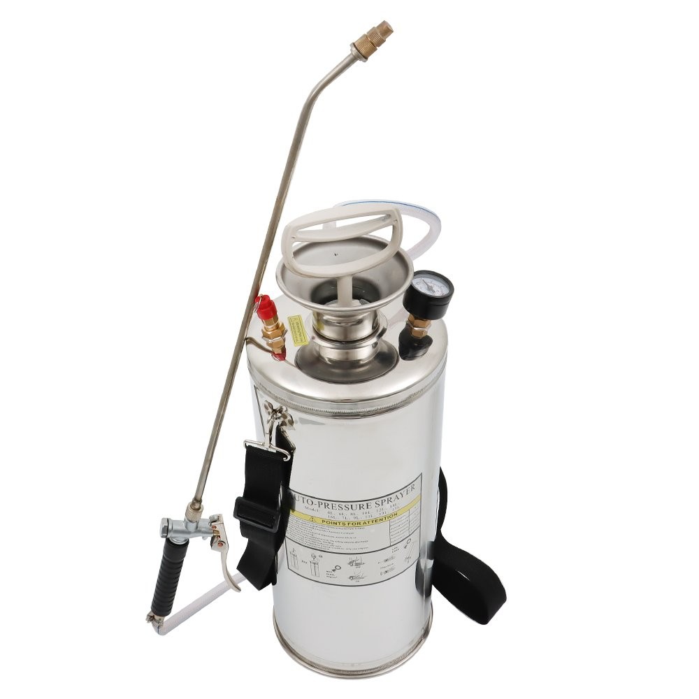 Stainless Steel Sprayer 1/1.5/2/3/3.5 Gal Hand-Pump Sprayer with Reinforced Hose