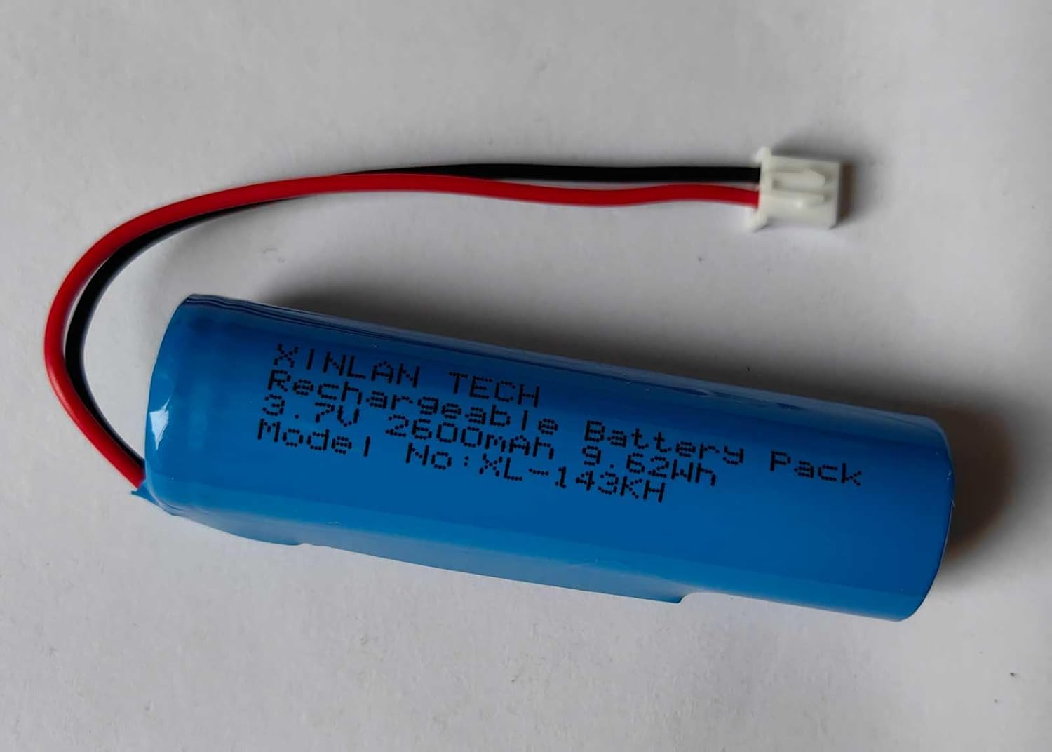 3.7V 2600Mah 18650 Rechargeable Li-Ion Battery with Jst XH2.54/2P Connector Plug