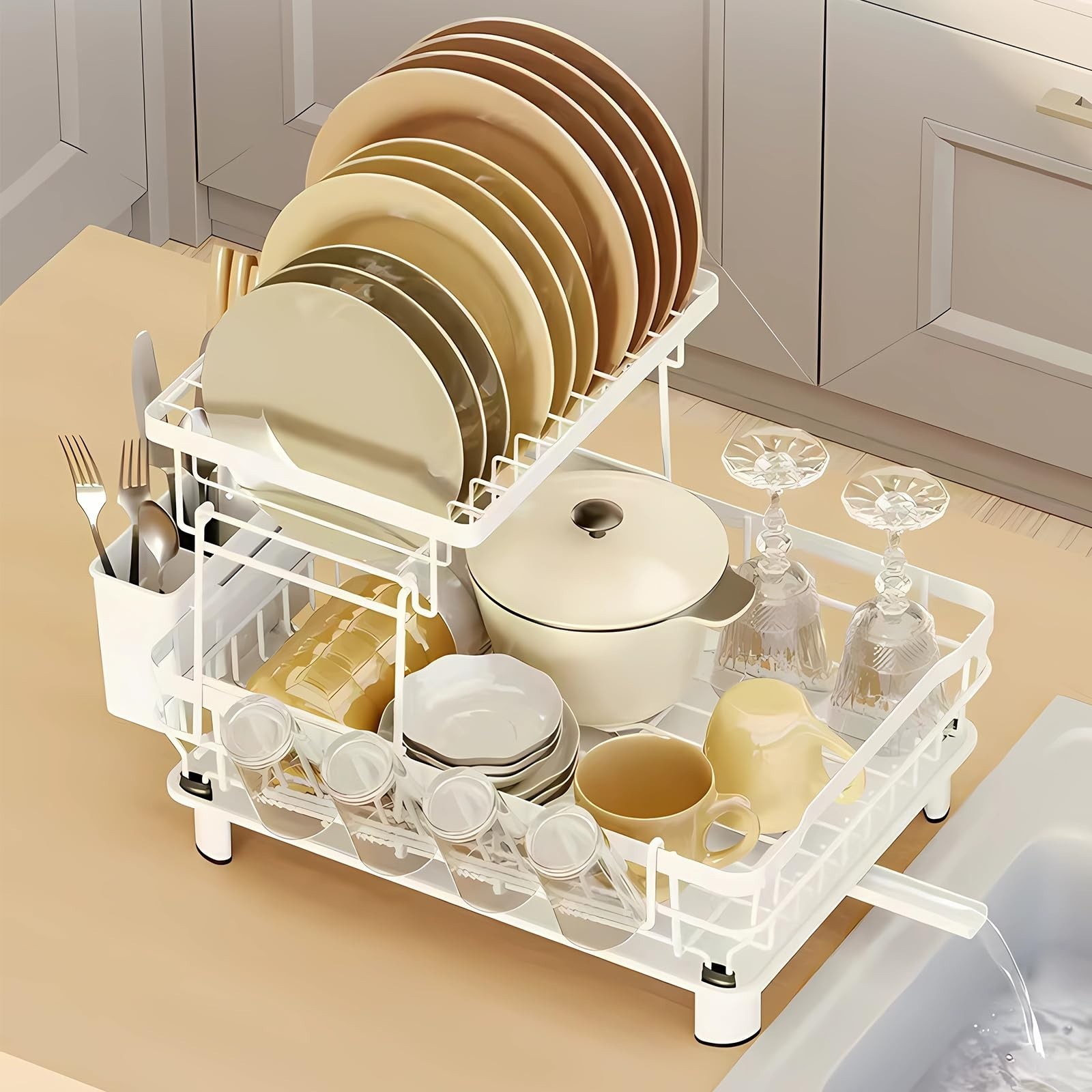Dish Drying Rack Cup Drainer Stainless Steel Strainer Holder Kitchen organizer