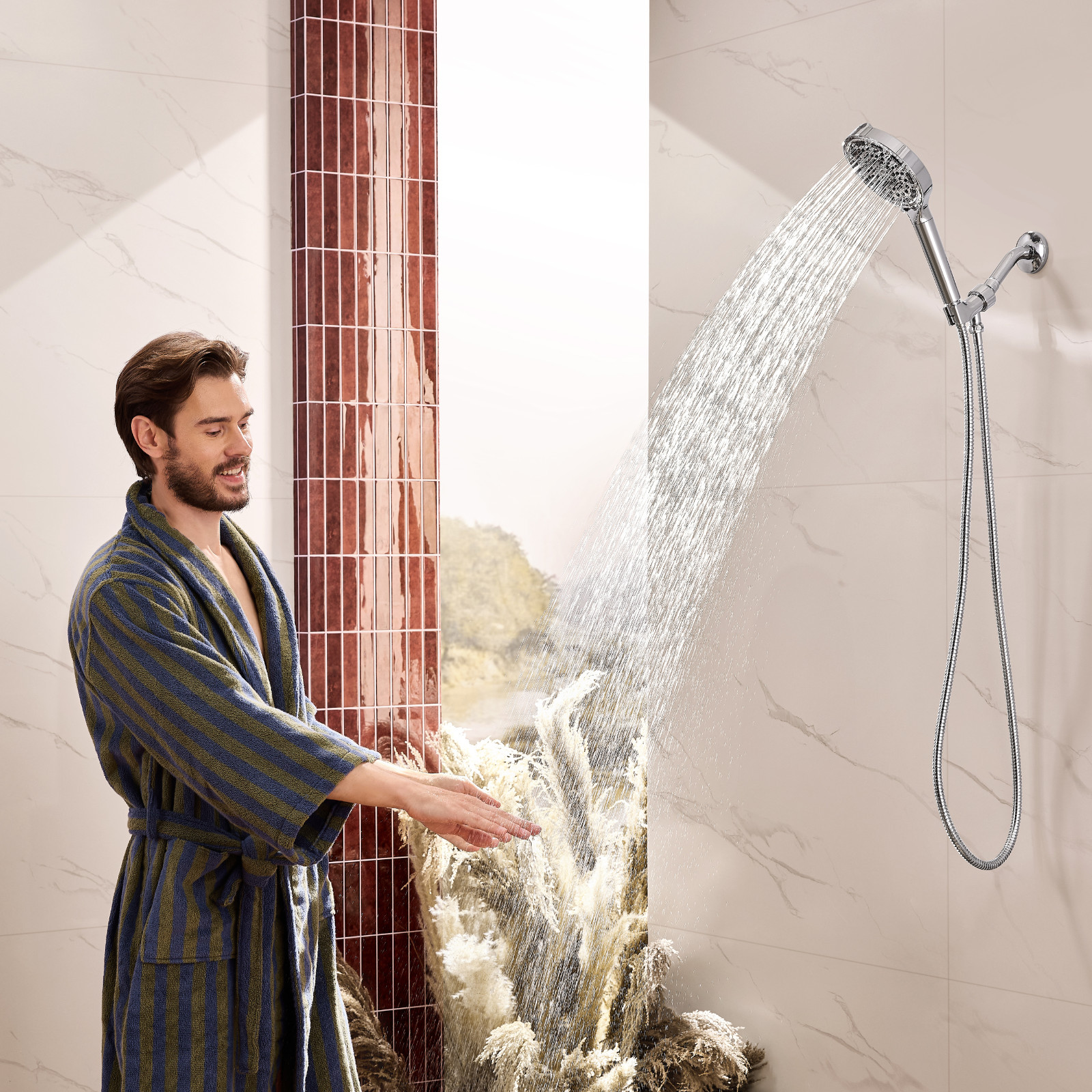 6 Spray Settings High Pressure shower Head with Filter, Handheld Rainfall Combo
