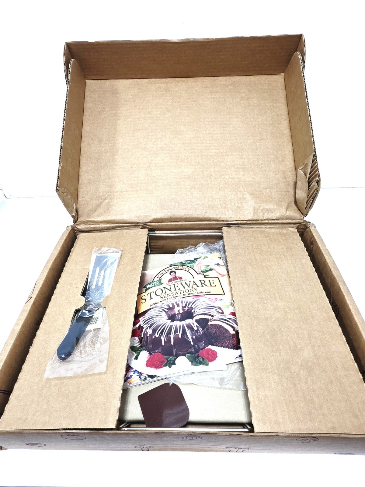 Pampered Chef #2060 Gift Set 15″x13″ Rectangle Stone & Acc.