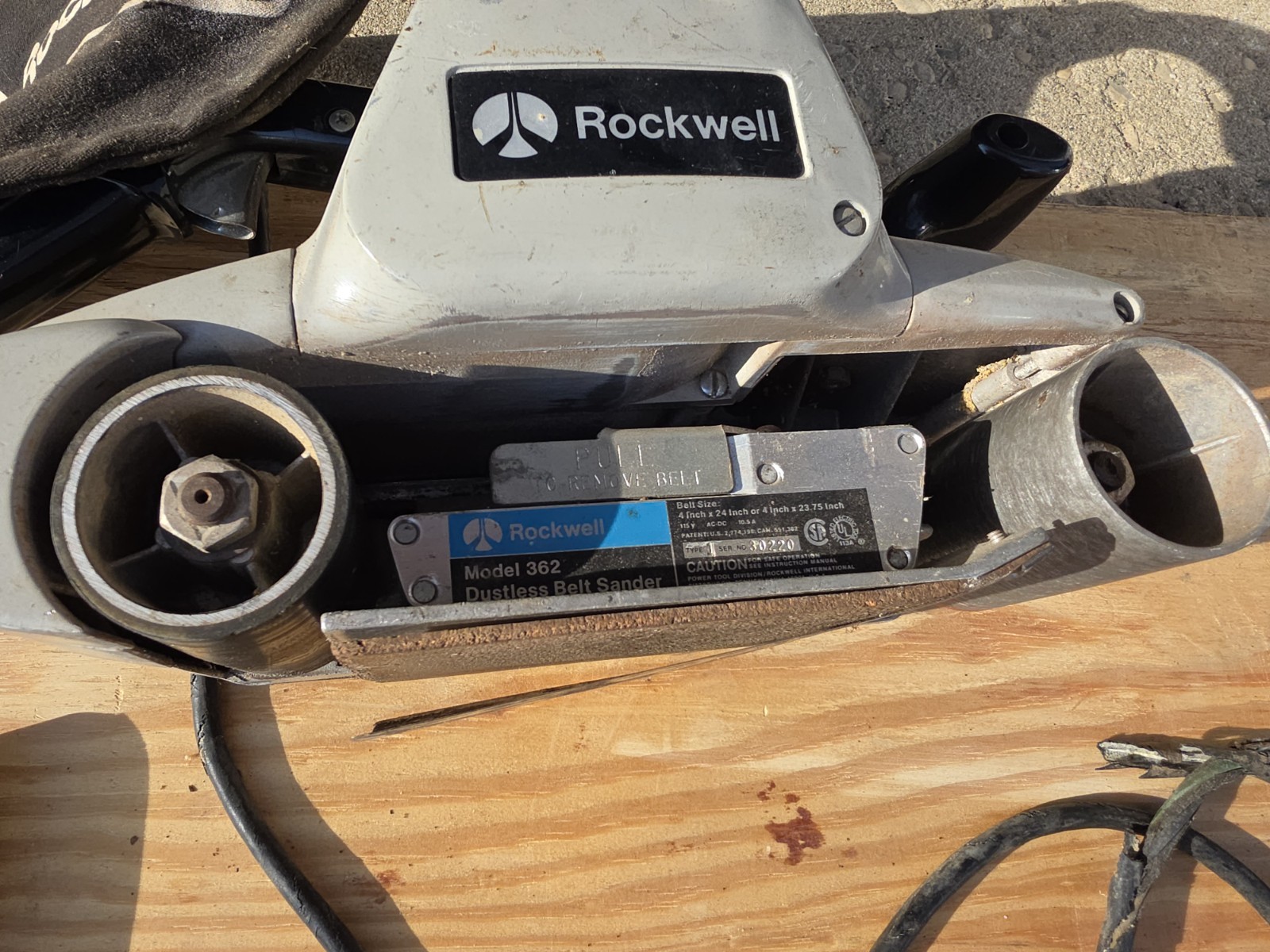 Rockwell 362 Dustless Belt Sander READ DESCRIPTION