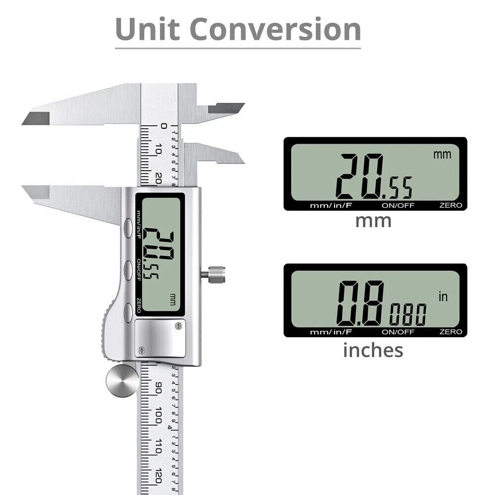 Digital Caliper Micrometer LCD Gauge Vernier Electronic Measuring Tool 6″ 150mm