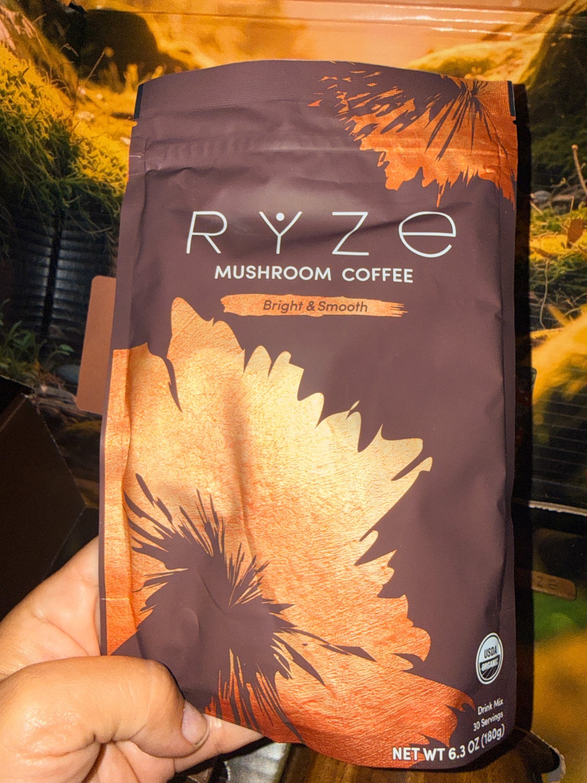 NEW Ryze Items. Regular Roast Mushroom Coffee, acacia jar, scoop, spoon, magnet+