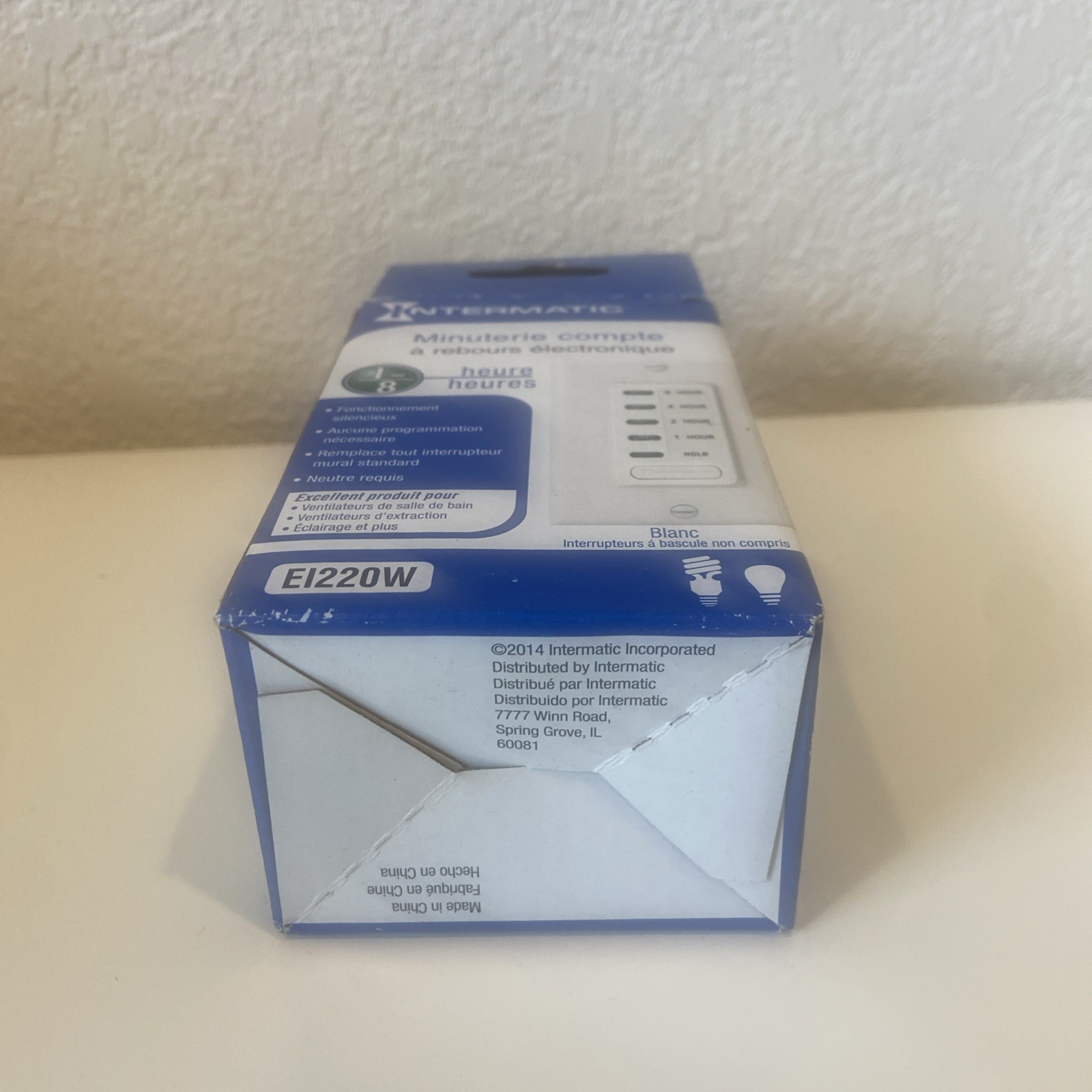 Intermatic EI220W Electronic Countdown Timer, 1-2-4-8-Hr- NEW White