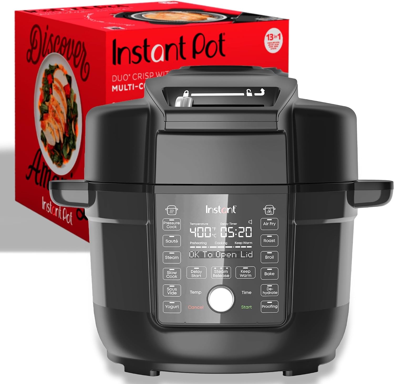 Instant Pot Duo Crisp Ultimate Lid 13-in-1 Air Fryer & Pressure Cooker 6.5-Qt