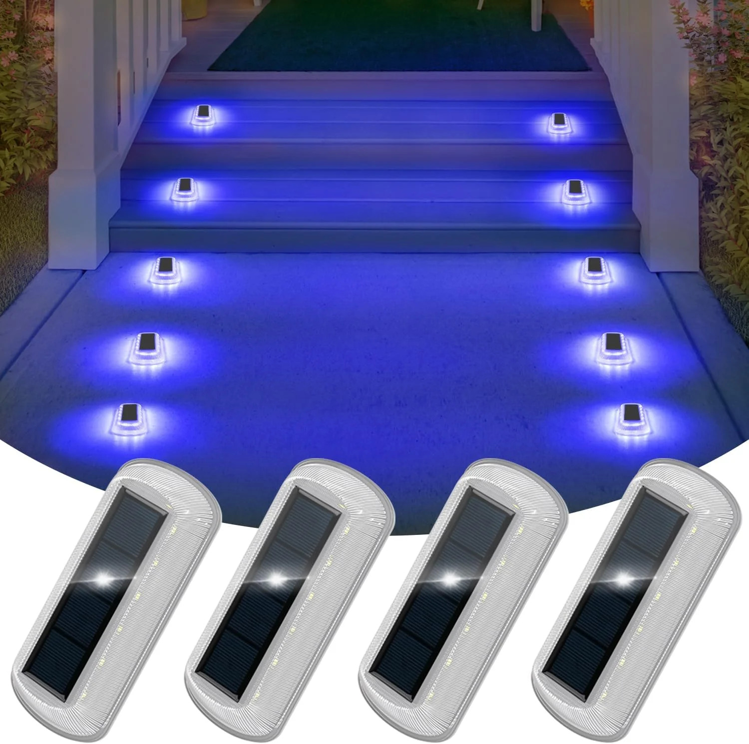 T-SUN Solar Deck Lights Outdoor Waterproof, Deck Lights Solar Powered, Driveway