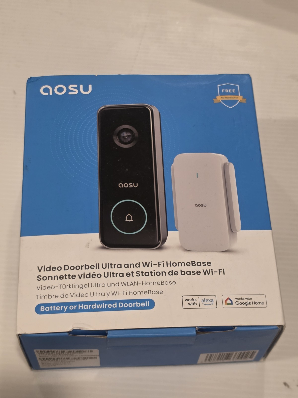 READ DESCRIPTION!!! AOSU Video Doorbell Ultra Wi-Fi Battery Alexa Google Home