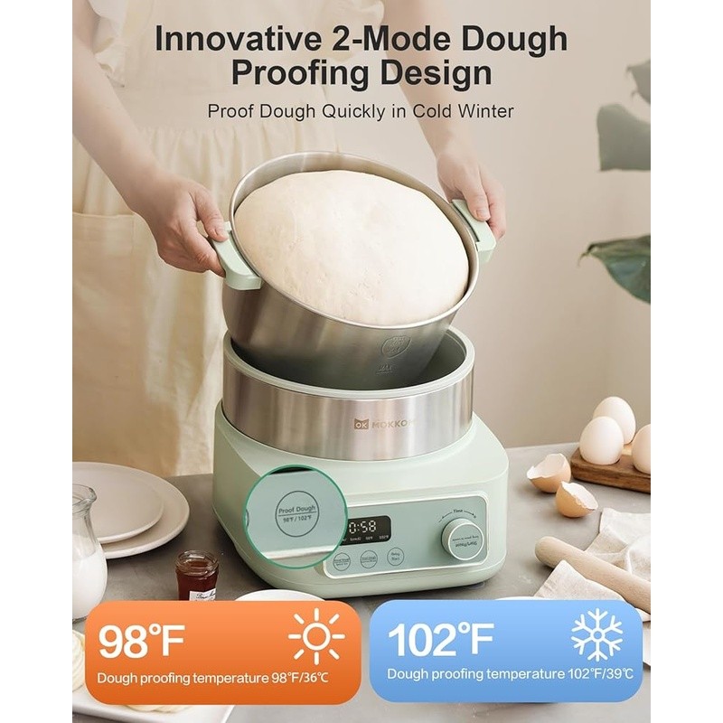 Smart Dough Maker Machine W/ 6QT Capacity 2 Kneading Modes 24H Timer Easy Clean