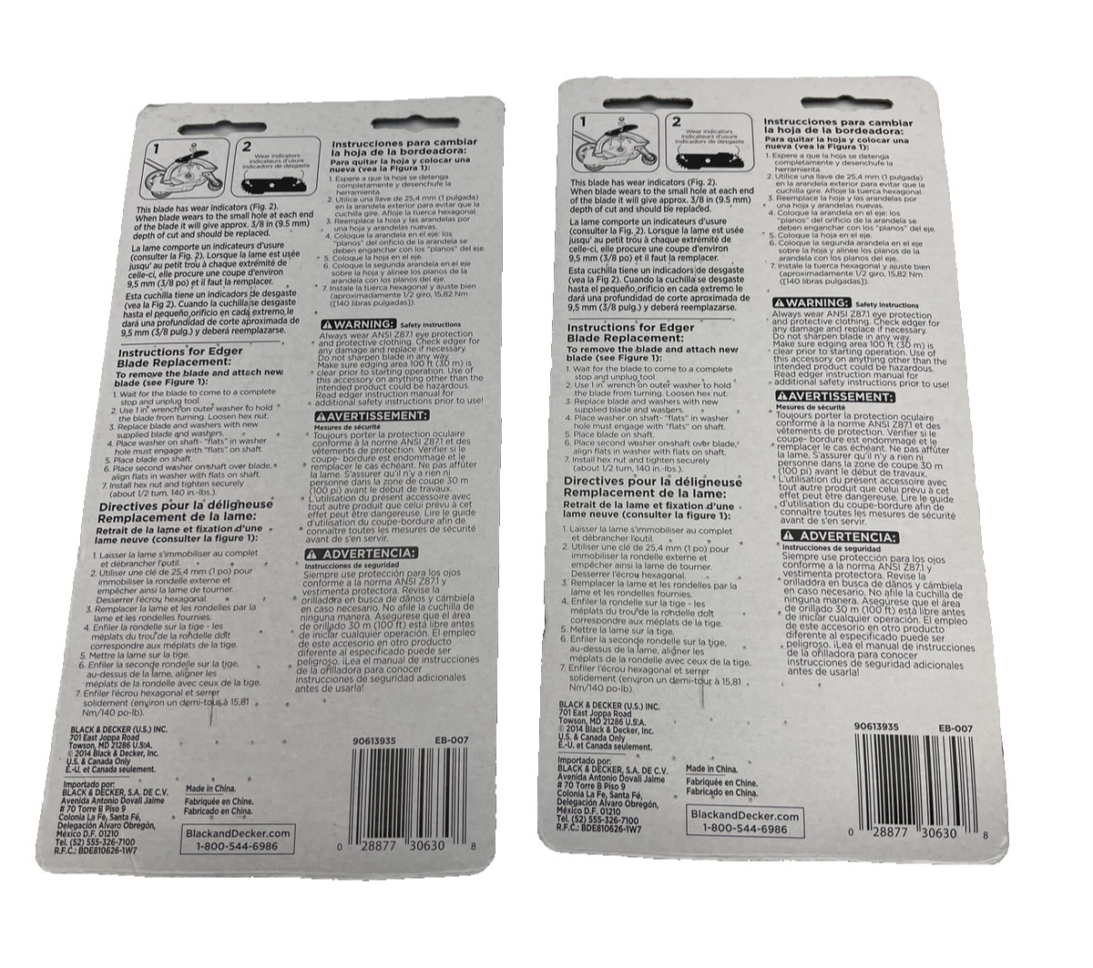 Black & Decker 7 1/2 in. Heavy Duty Edger Blade Models EB-007 Lot of 2