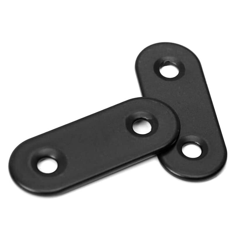 Black Flat Straight Brace,20Pcs Metal Mending Brackets Straight Corner Braces St