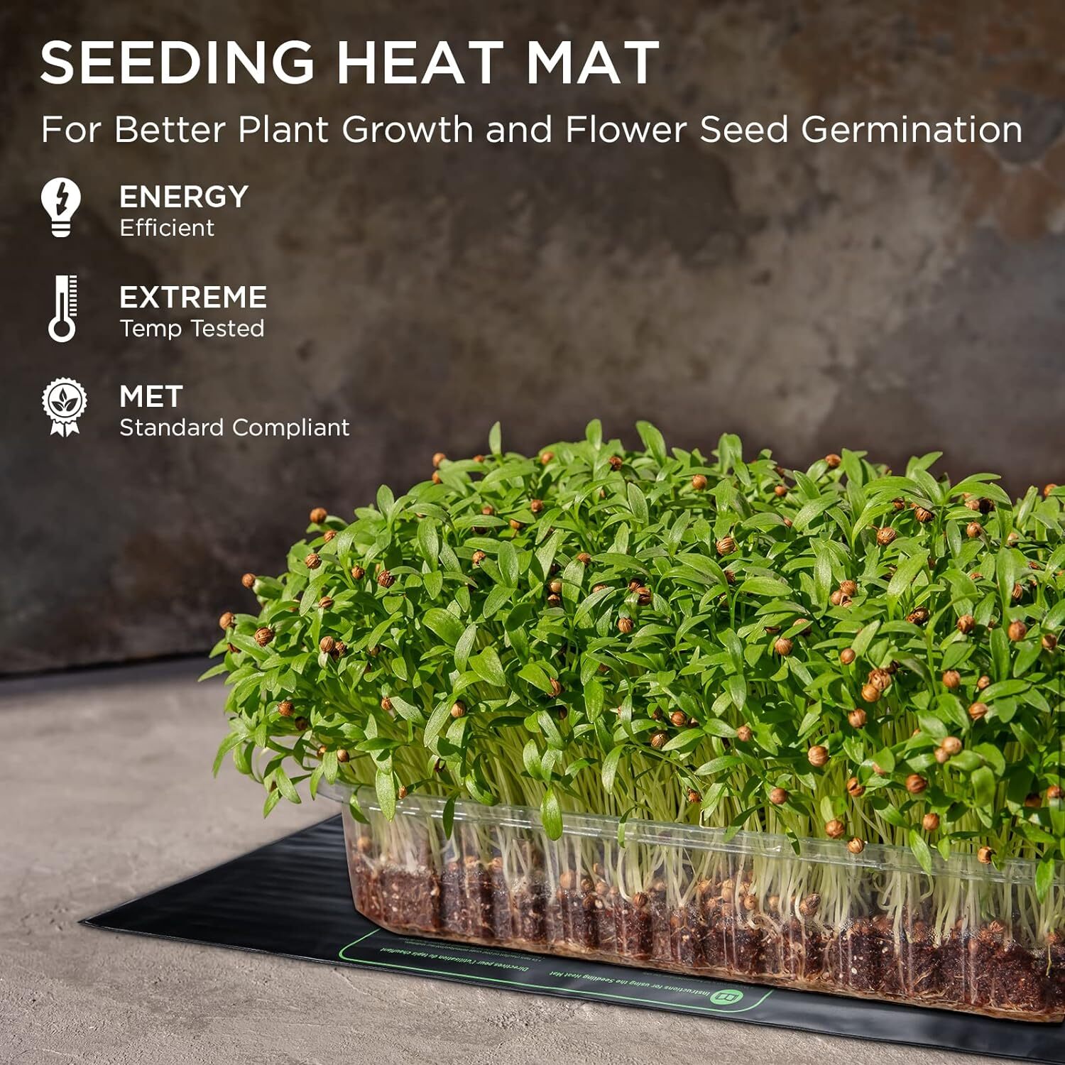 MET Seedfactor Warm Hydroponic Heating Pad for Indoor Home Gardening SeedStarter
