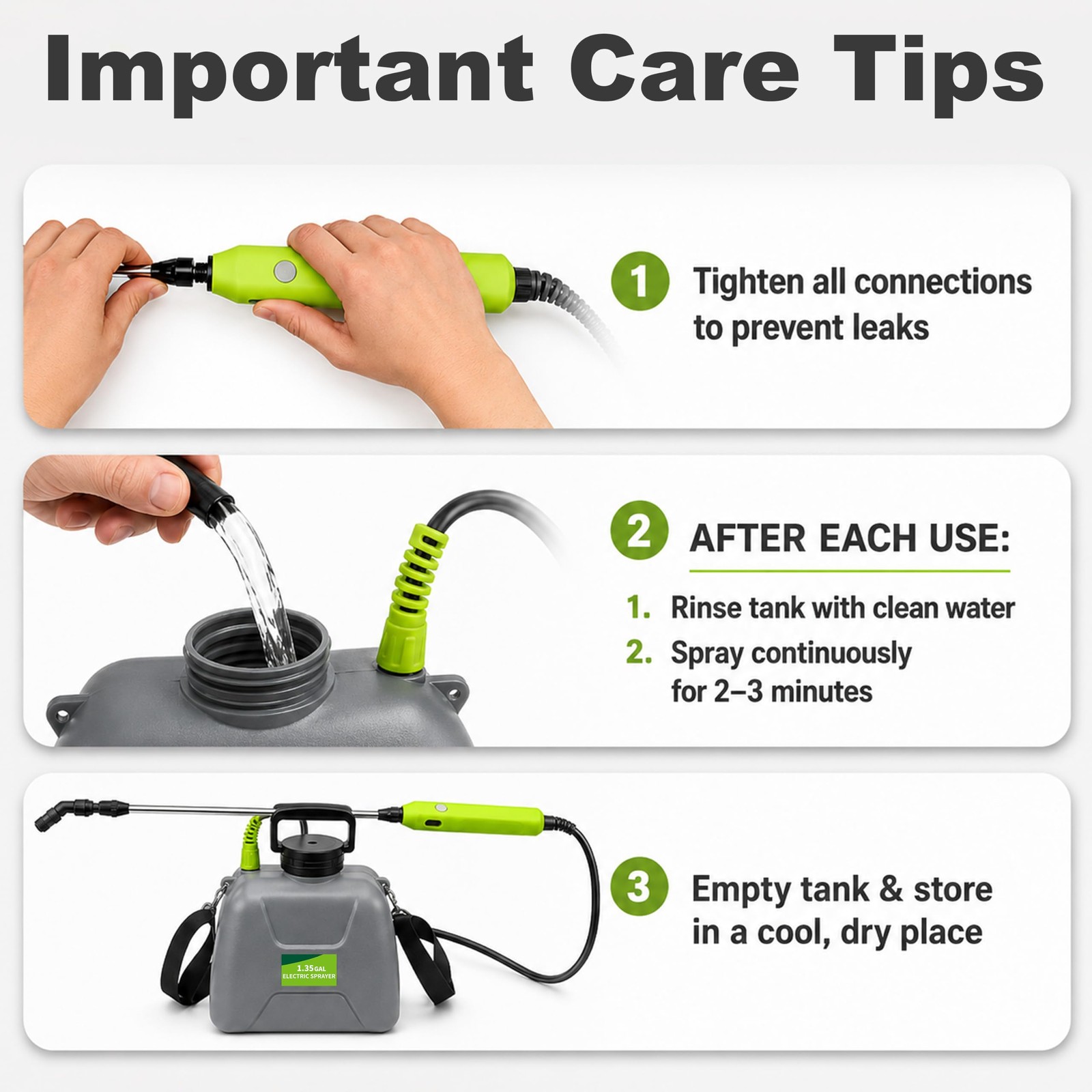1.35 Gallon Battery Powered Sprayer, Covers 3,000 Sq Ft per 1.35GAL, Gary