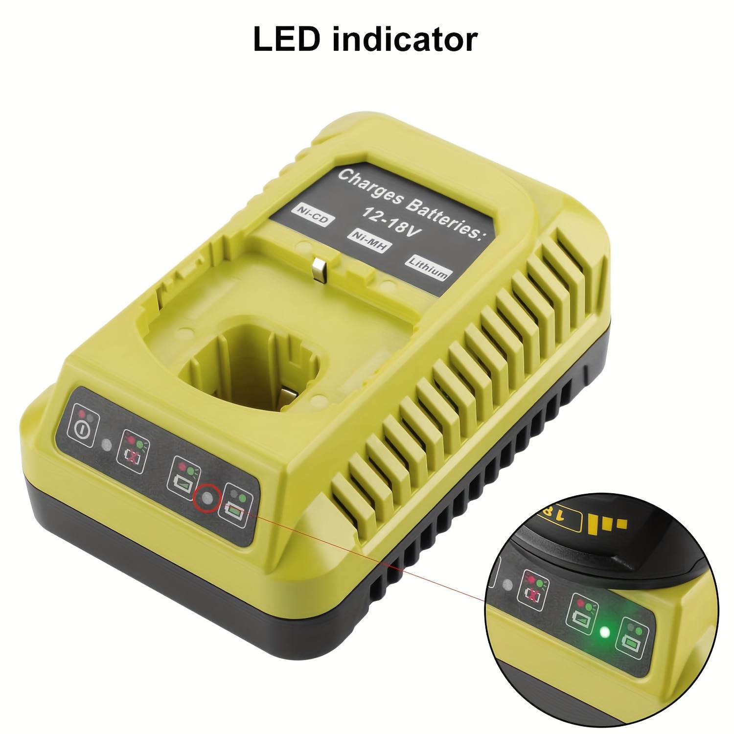 P117 Replacement Charger for Ryobi 18V One Plus Battery P108 P107 P102 P100