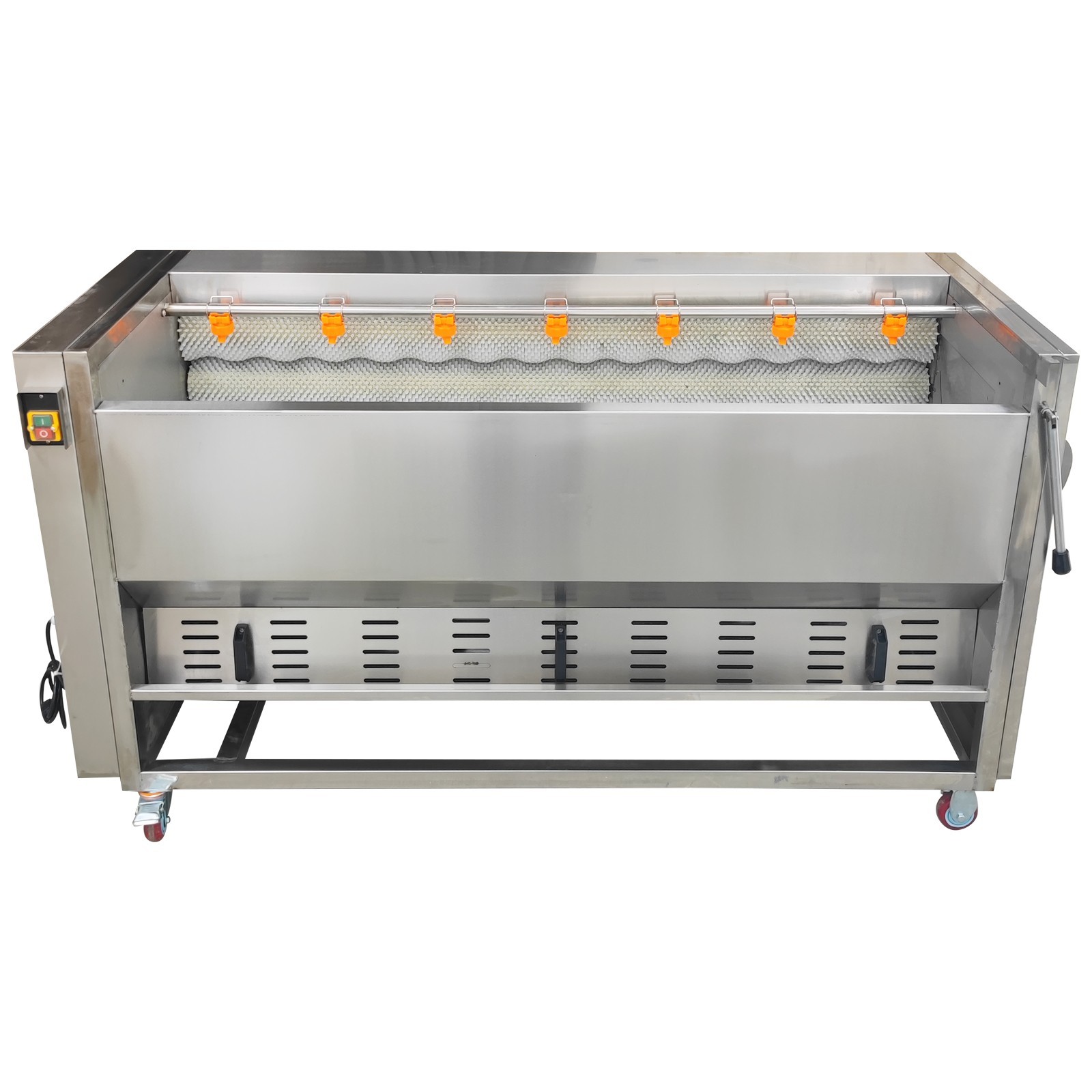 Electric Brush Roller Cleaning and Peeling Machine Carrot Potato 110V 1000kg/h