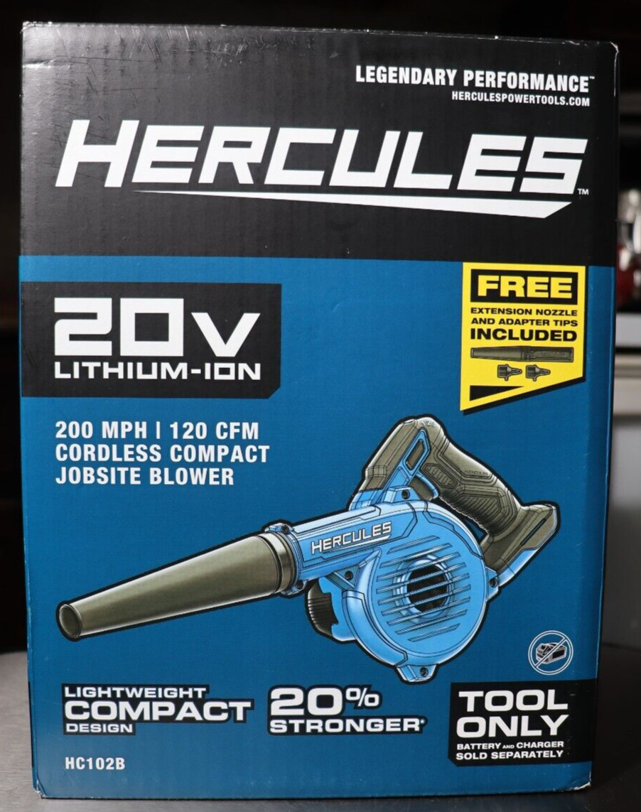 Hercules-20V Cordless Compact Jobsite Blower – 200 MPH Jet Air Flow Tool Only Ne