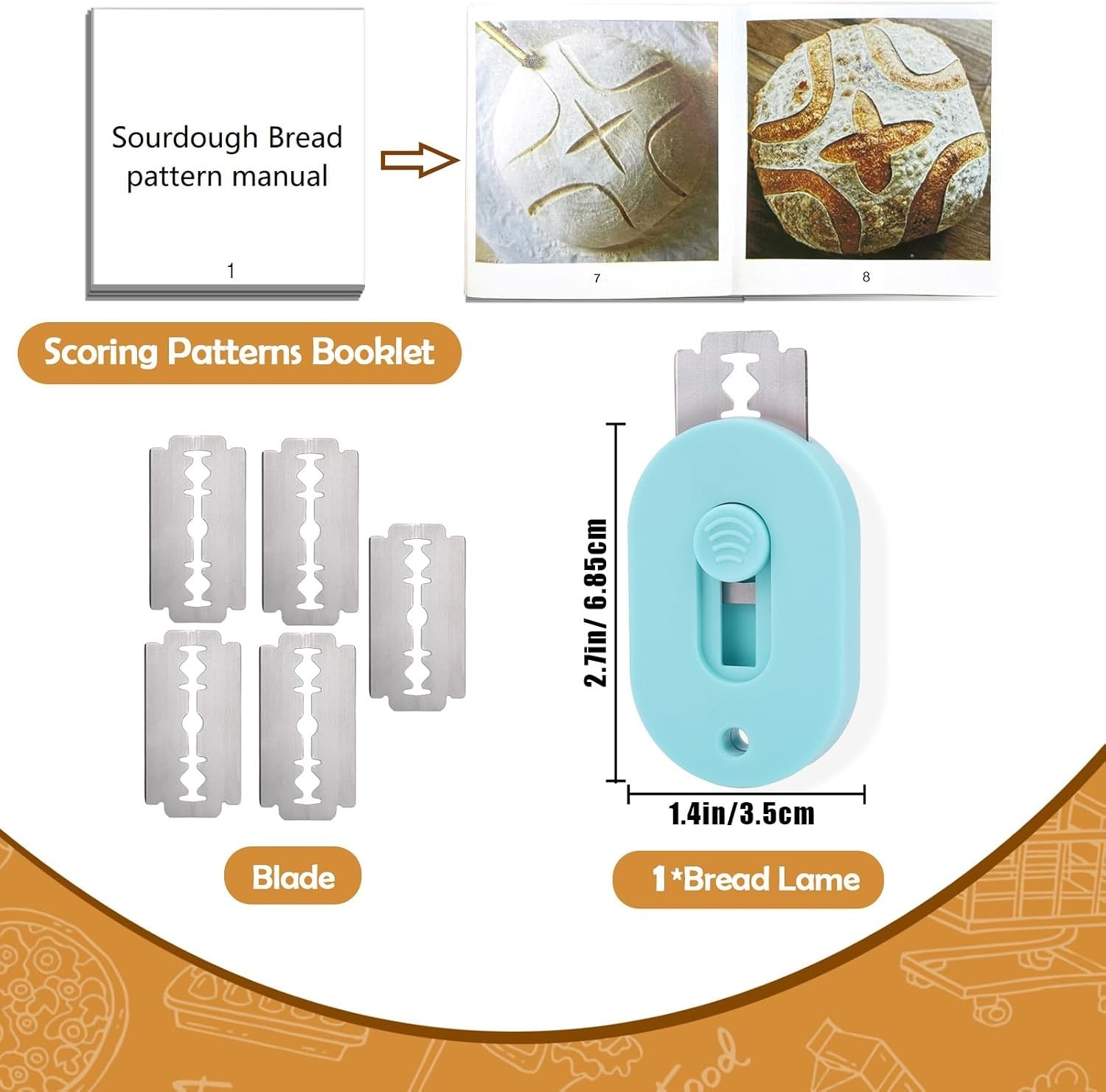 Retractable Bread Scoring Knife with Patterns Booklet – Ultimate Baking Aid