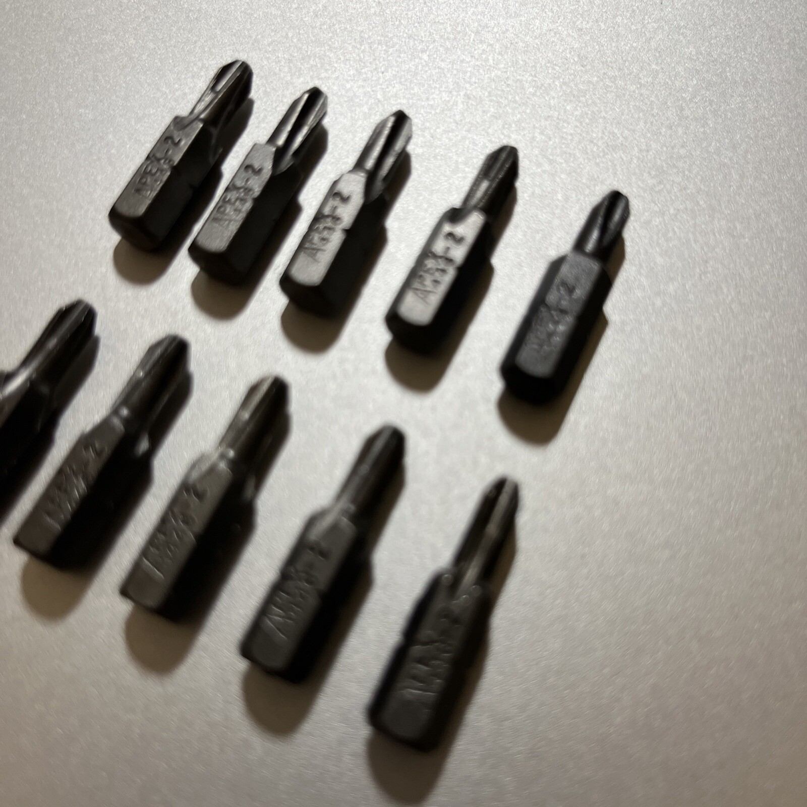 10 PIECE APEX # 446-2, PHILLIPS #2 HEX SHANK BIT, 1/4″ X 1″ ( NEW )