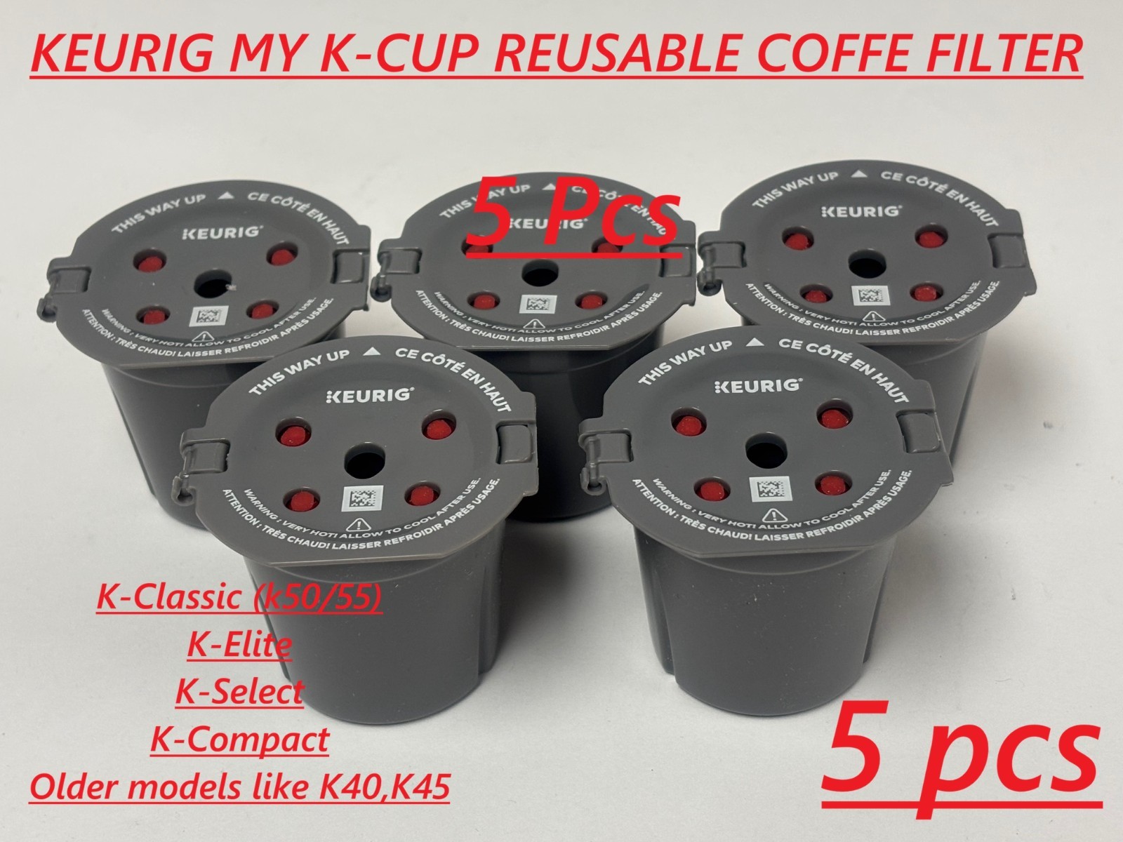 5 PCS KEURIG -Extra My K-Cup Universal Reusable Filter NEW