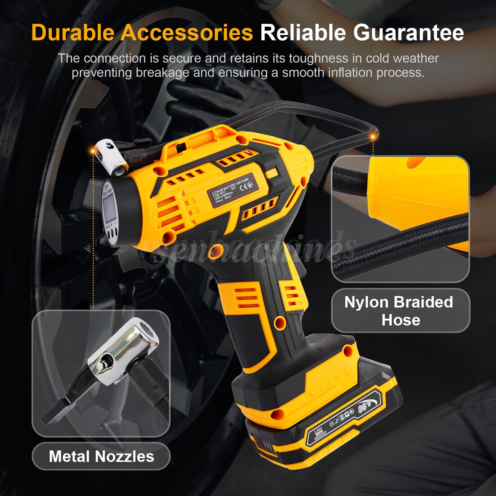 Car Air Tire Pump Inflator Compressor LED Digital Electric Portable 980kPa 20V