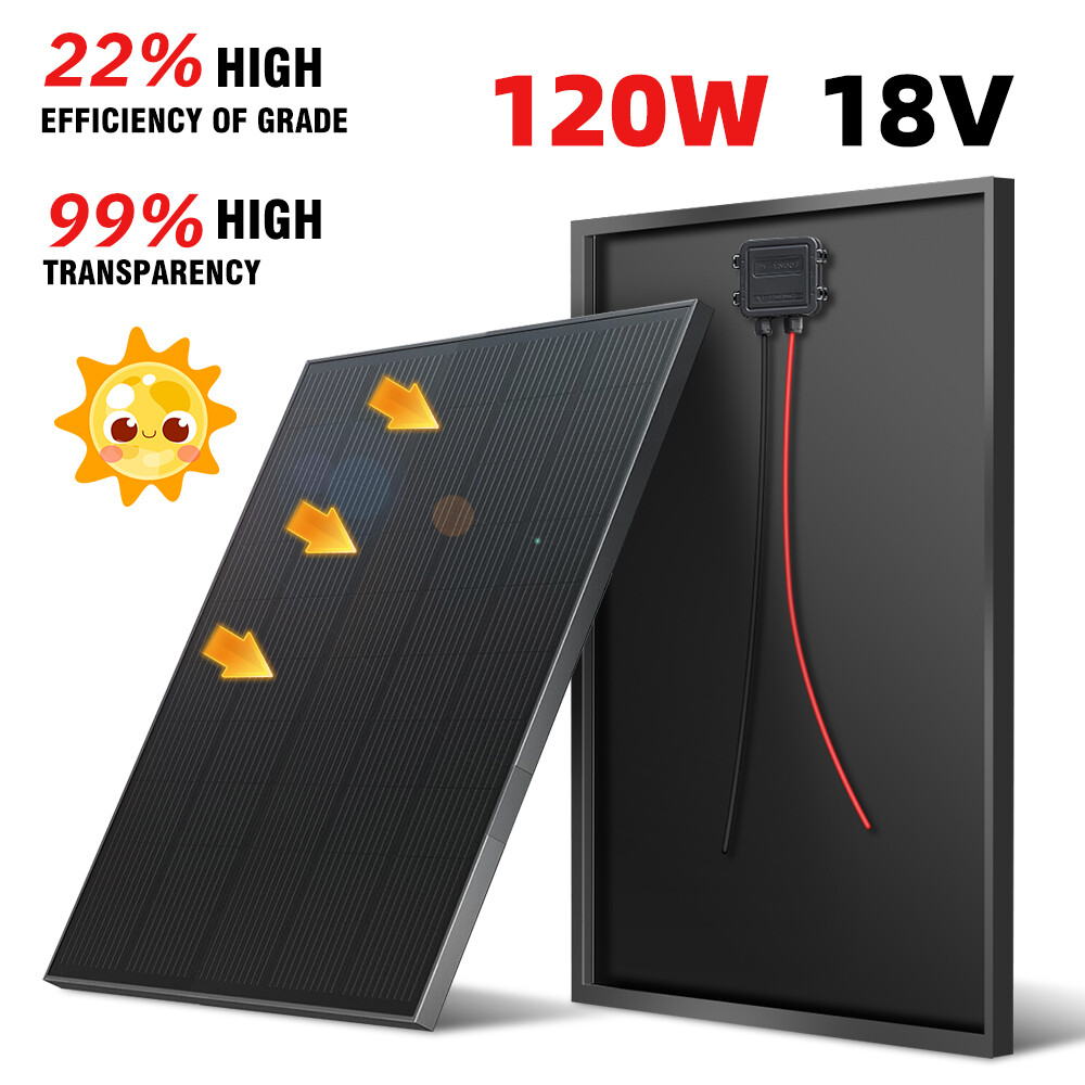 100W 200W Watt Monocrystalline Solar Panel High Efficiency PV 12V For Home RV