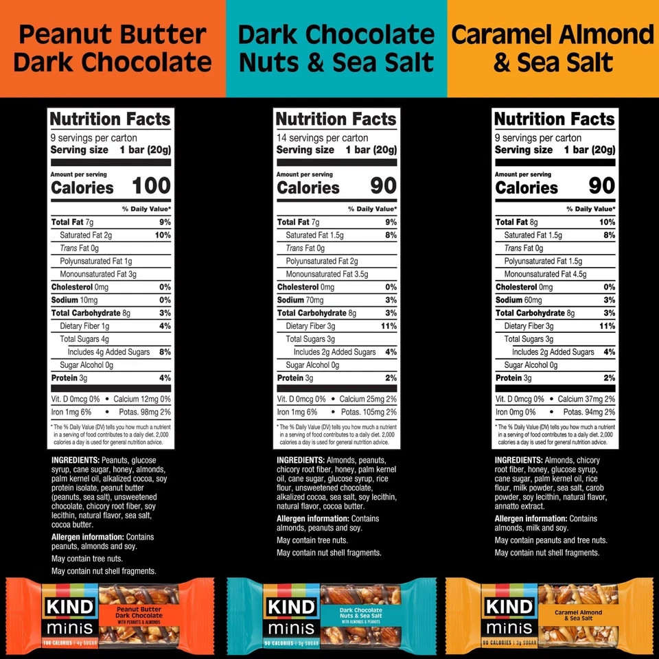 KIND Snacks Mini Nut Bar, Variety Pack, 32 ct.