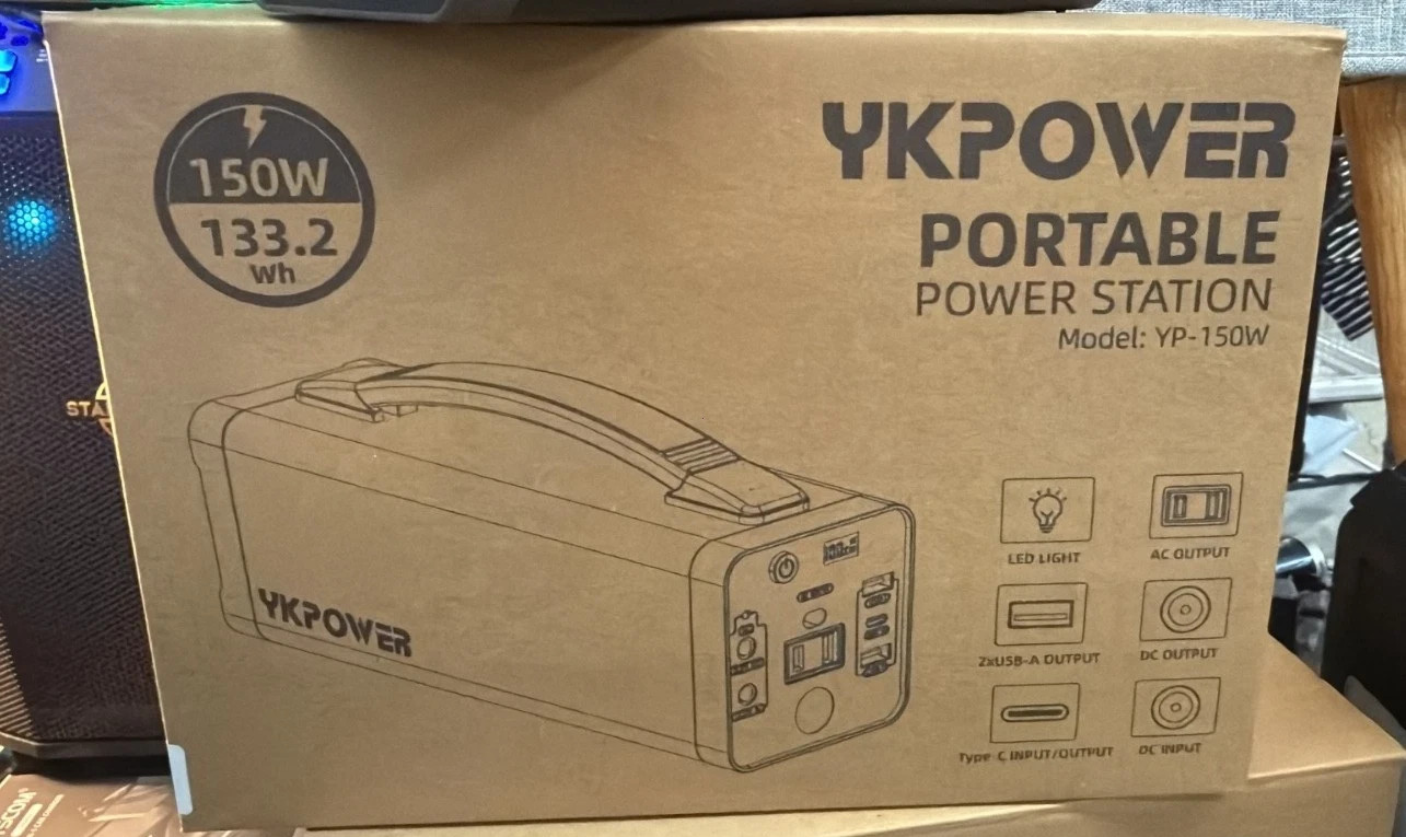 Portable PowerStation 150W, 133.2Wh/36000mAh Fast Charging with 5 Outputs AC Opt