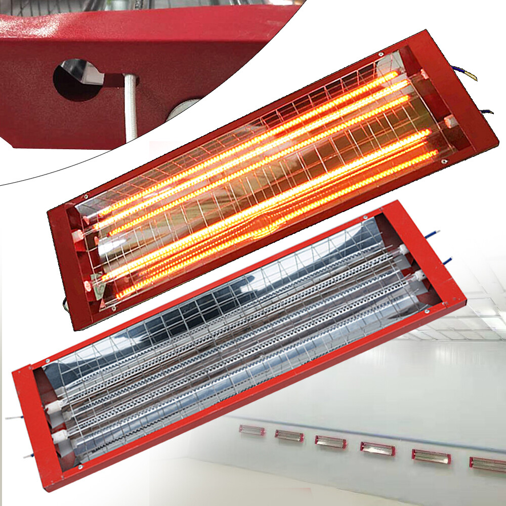 2Pcs 2000W Spray Baking Booth Infrared Paint Curing Light Heating Lamp Heaters