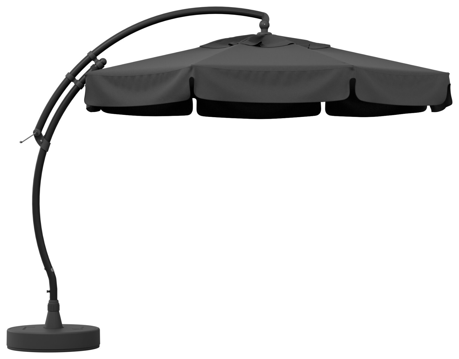 11.5′ Cantilever Umbrella With Base Limited 5 Year Fabric/2 Year Paint Warranty