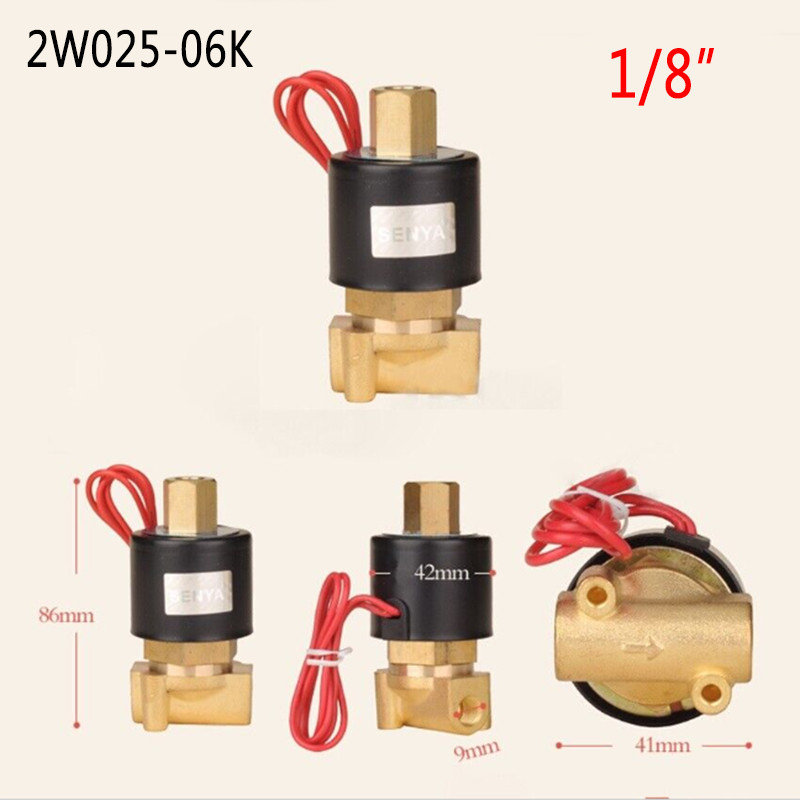 G1/8″~2″ Brass Electric Solenoid Valve DC 12V 24V AC220V Normally Open Air Water