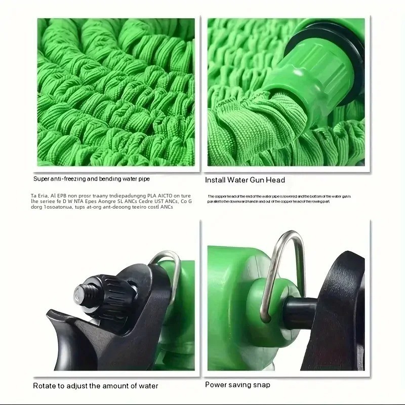 Expanding Expandable Flexible Garden Water Hose w Spray Nozzle 25, 50, 75, 100FT