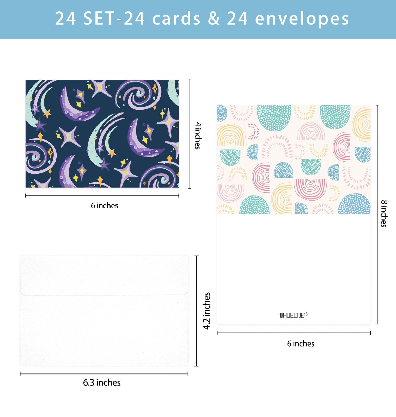 Blank Greeting Cards for All Occasions Boxed set with Envelopes 24 Pack