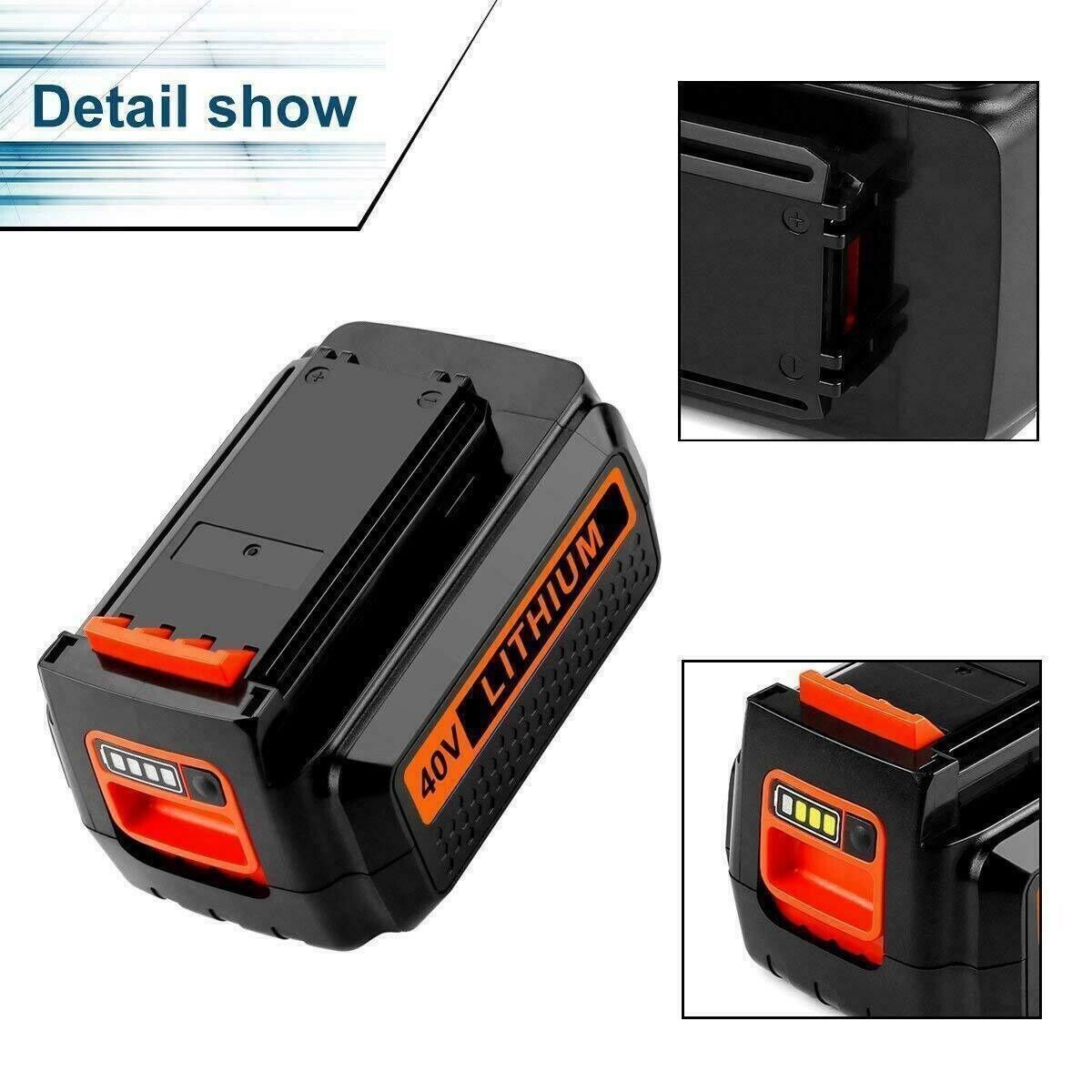2Pack Battery for Black and Decker 40V 4.0Ah Max Lithium LBX2040 LBXR36 LSW36