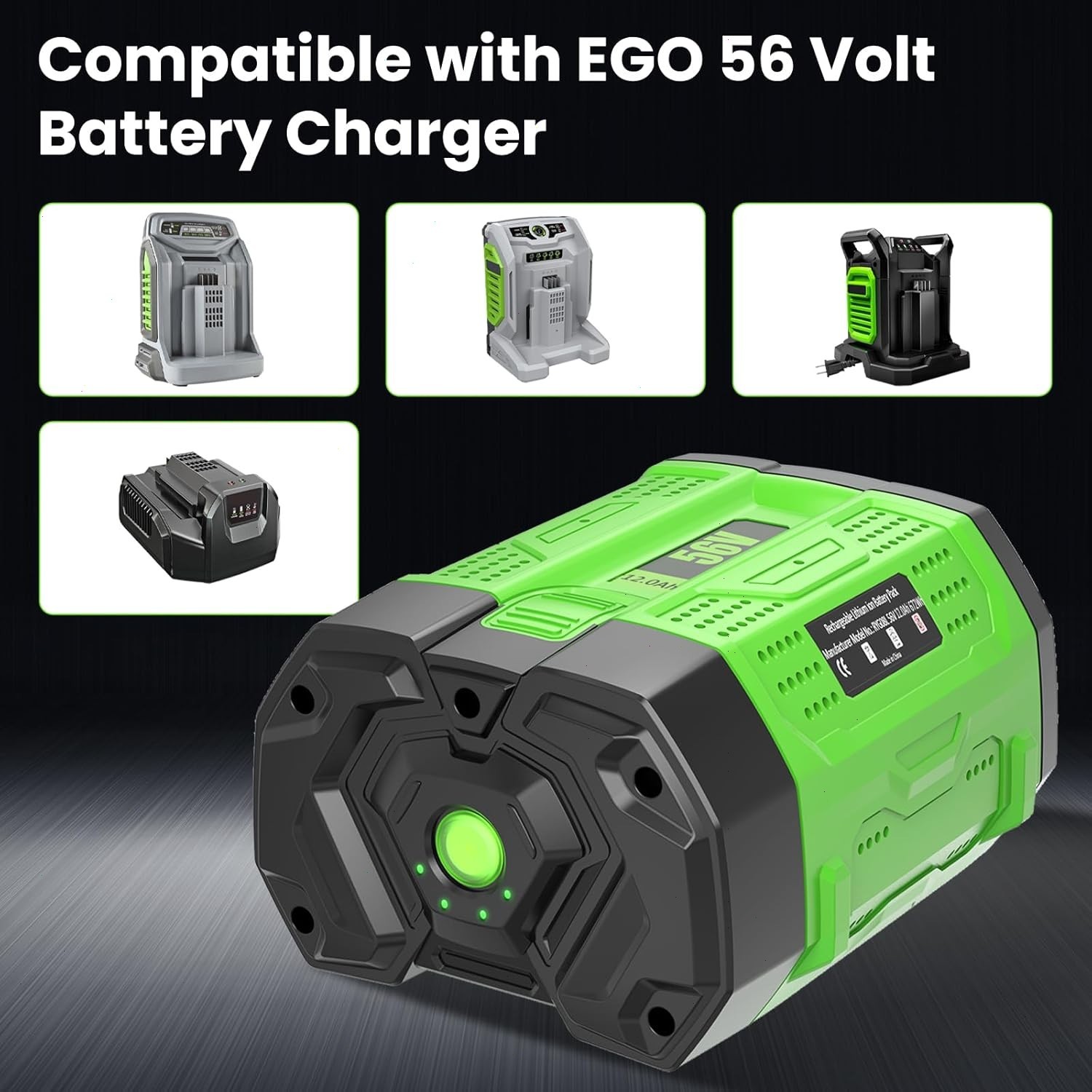1~2PACK 56V 12.0Ah upgrade For EGO BA5600T Power + 56V 10Ah Lithium New Battery
